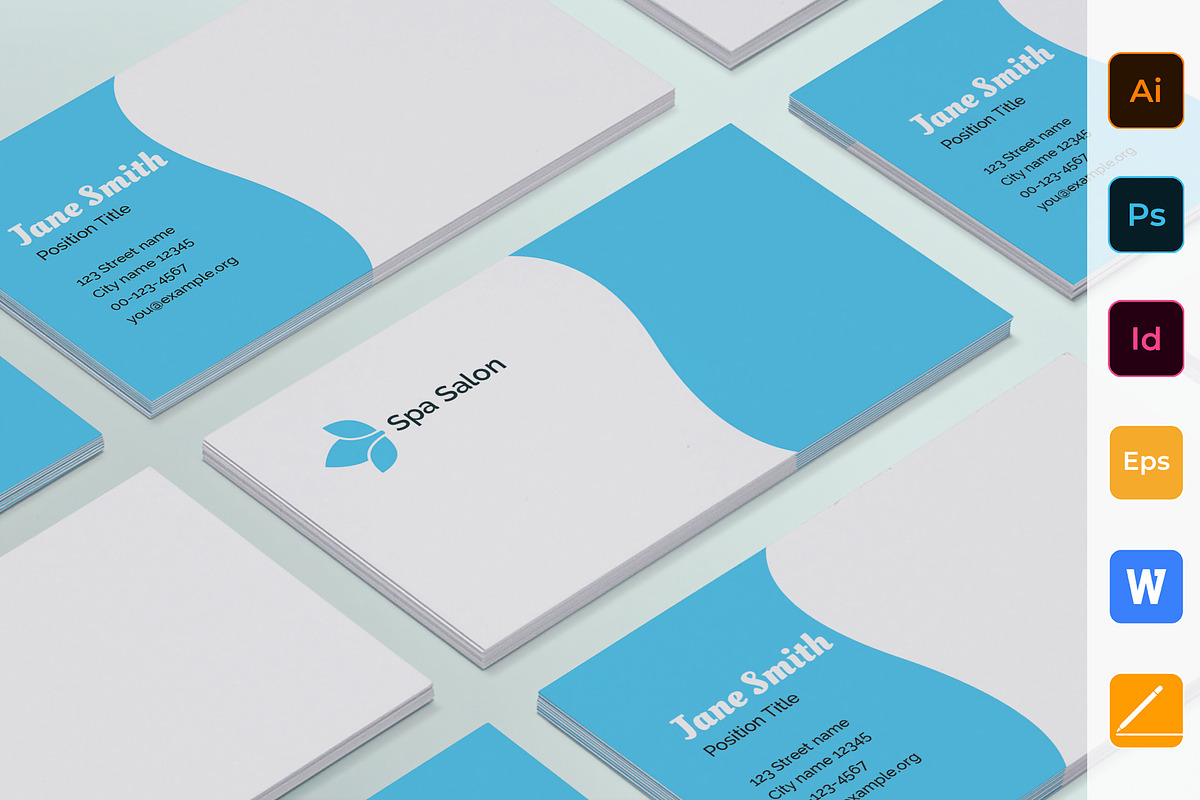 Spa Salon Business Card in Business Card Templates - product preview 8