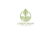 Minimalist Landscape of Leaves Logo