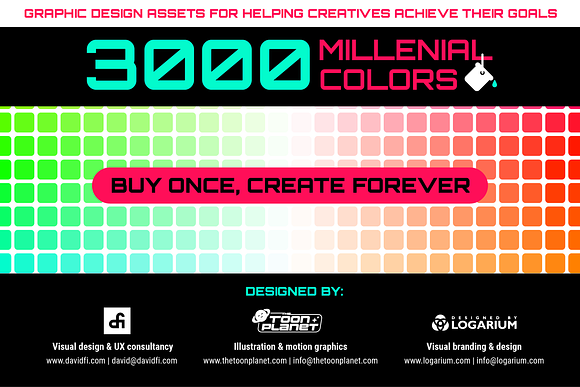 3000 millenial color swatches set in Add-Ons - product preview 8
