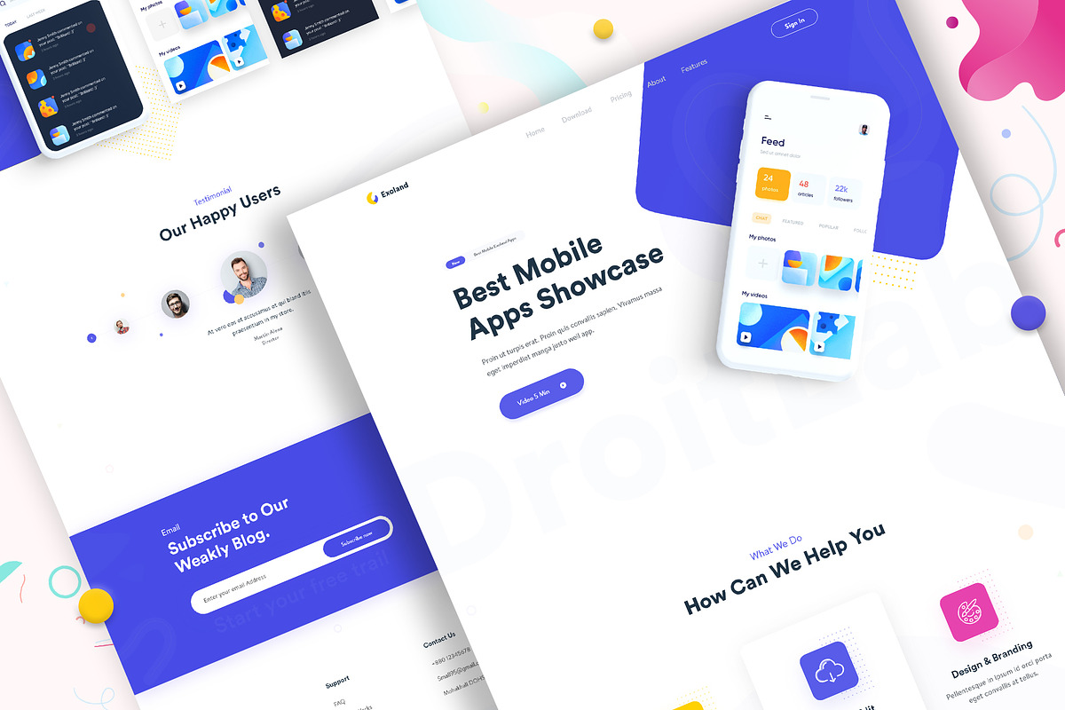 Exoland - App Landing Page in Landing Page Templates - product preview 8