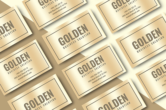 Business Card and Mockup-Golden in Business Card Templates - product preview 1