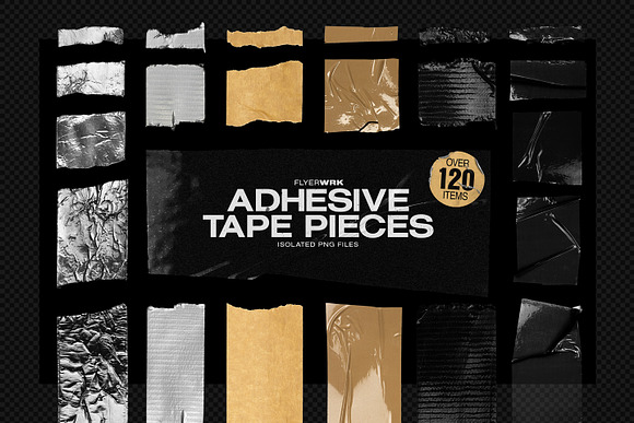 Isolated Adhesive Tape Pieces in Objects - product preview 12