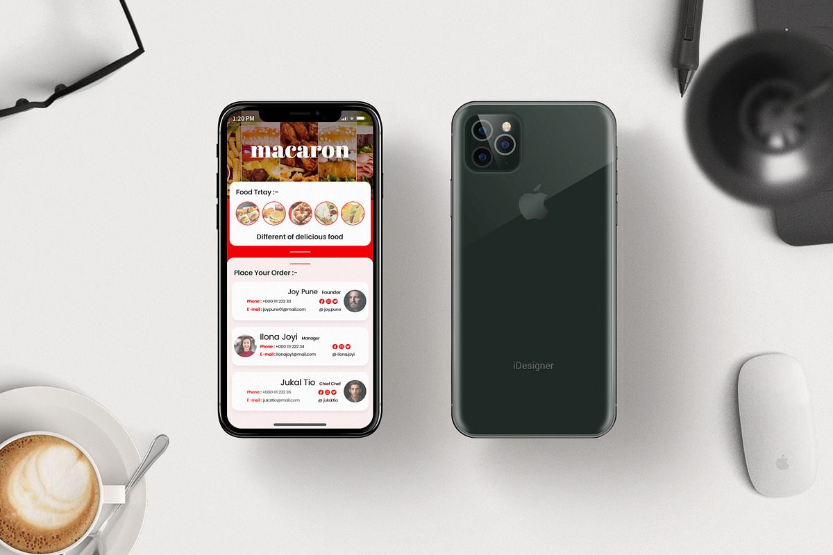 iPhone X Business Card (Restaurant) in Business Card Templates - product preview 8