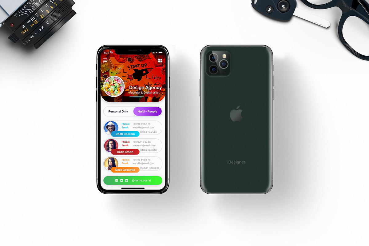 iPhone X Business Card in Business Card Templates - product preview 8