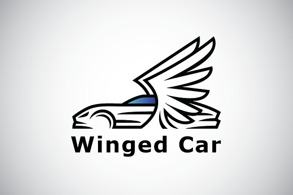 Winged Sport Car Logo Template in Logo Templates - product preview 3
