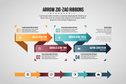 Arrow Zig-Zag Ribbons Infographic