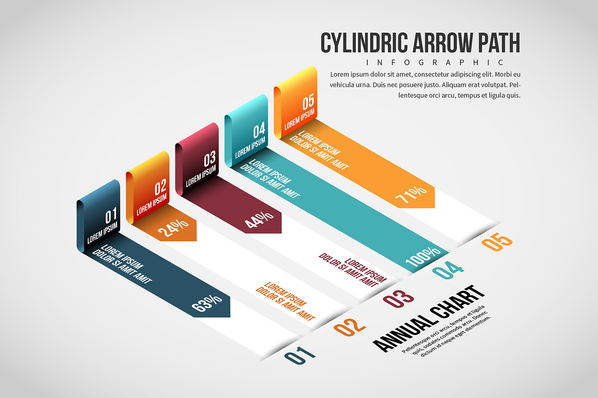 Cylindric Arrow Path Infographic in Web Elements - product preview 8