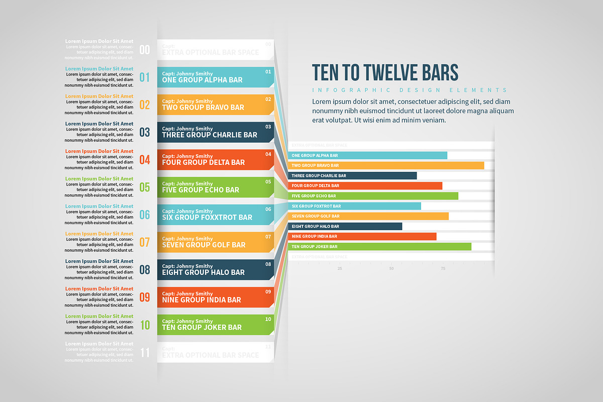 Ten to Twelve Bars Infographic in Web Elements - product preview 8