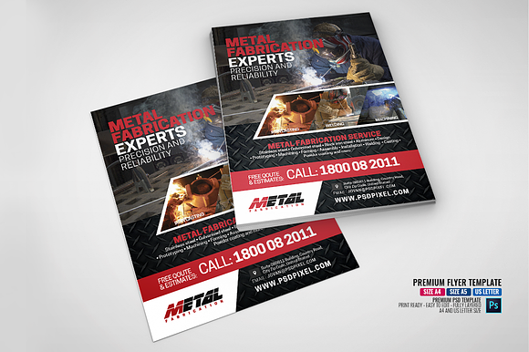 Metal Fabrication Services Flyer in Flyer Templates - product preview 1