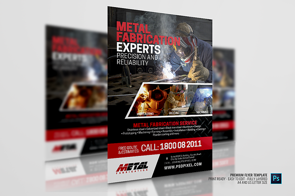Metal Fabrication Services Flyer in Flyer Templates - product preview 2