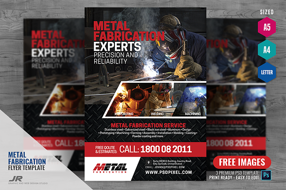 Metal Fabrication Services Flyer in Flyer Templates - product preview 3
