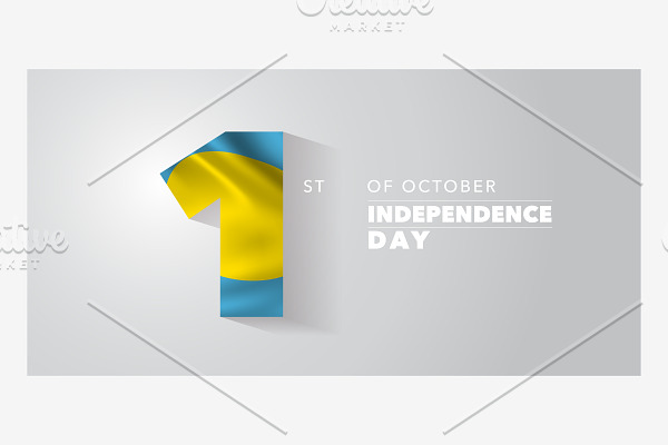 Palau independence day vector card