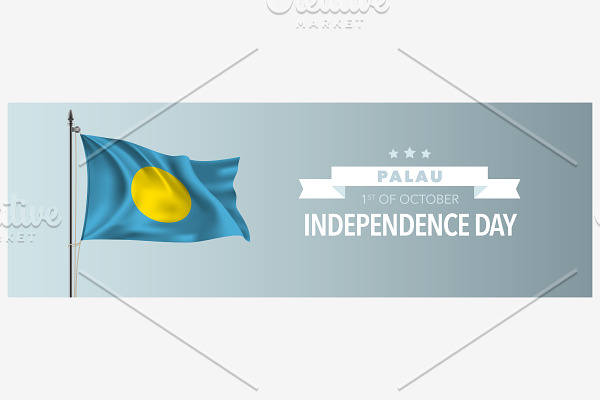 Palau happy independence vector card