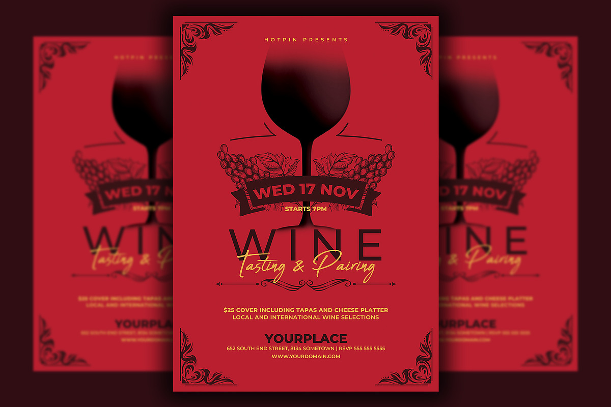Wine Tasting Flyer Template in Flyer Templates - product preview 8