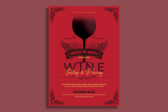 Wine Tasting Flyer Template in Flyer Templates - product preview 1