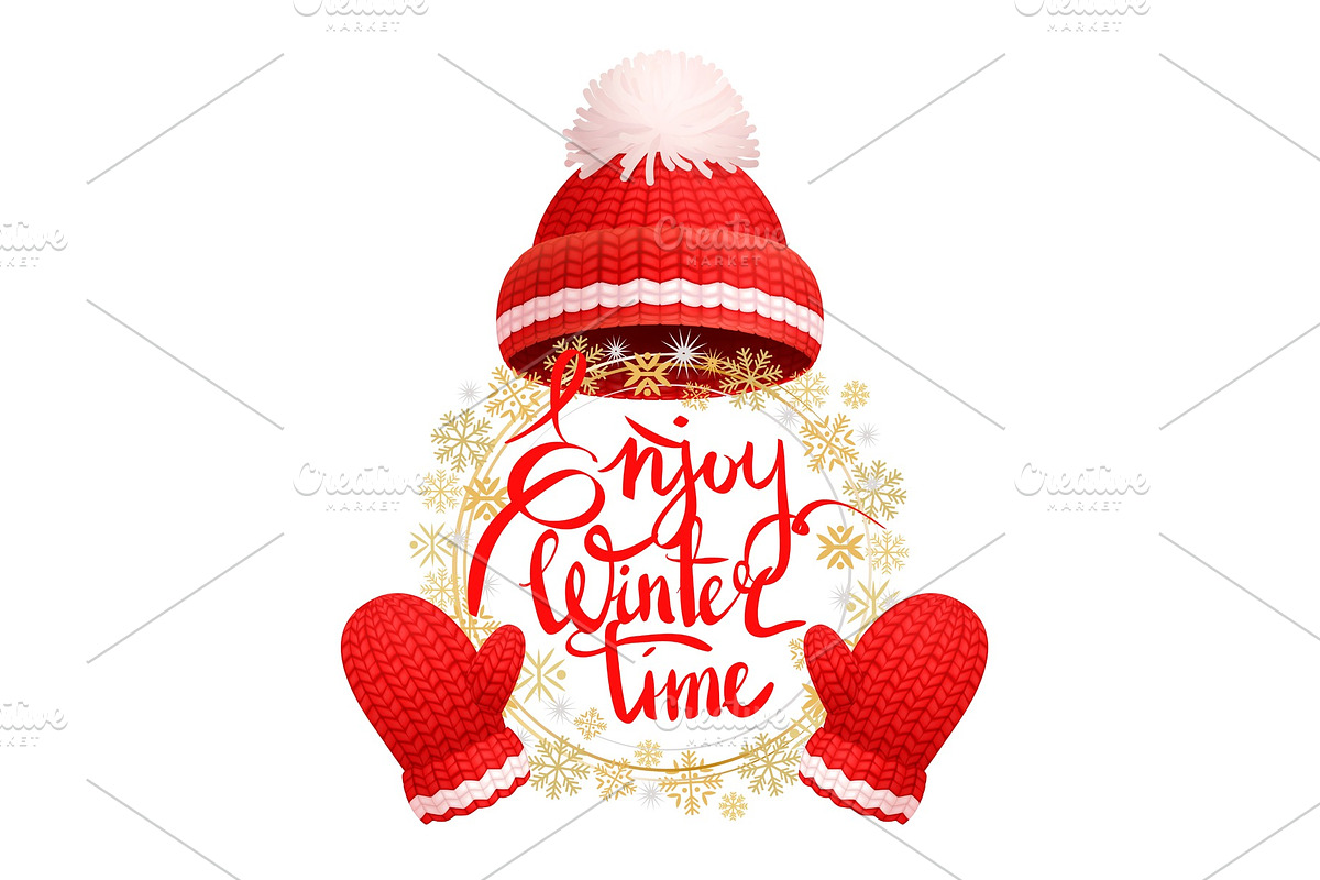 Enjoy Wintertime Greeting Card Warm in Illustrations - product preview 8