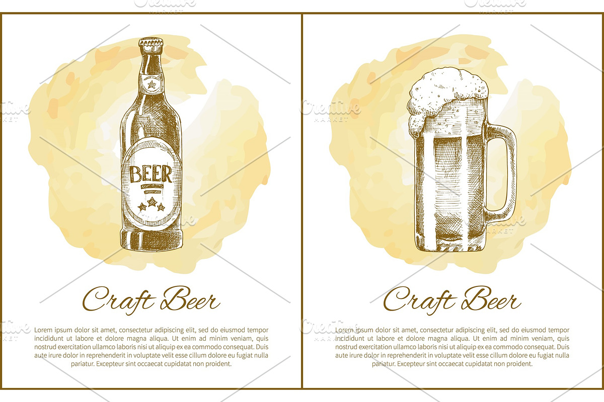 Craft Beer Objects Set Hand Drawn in Illustrations - product preview 8