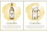 Craft Beer Objects Set Hand Drawn