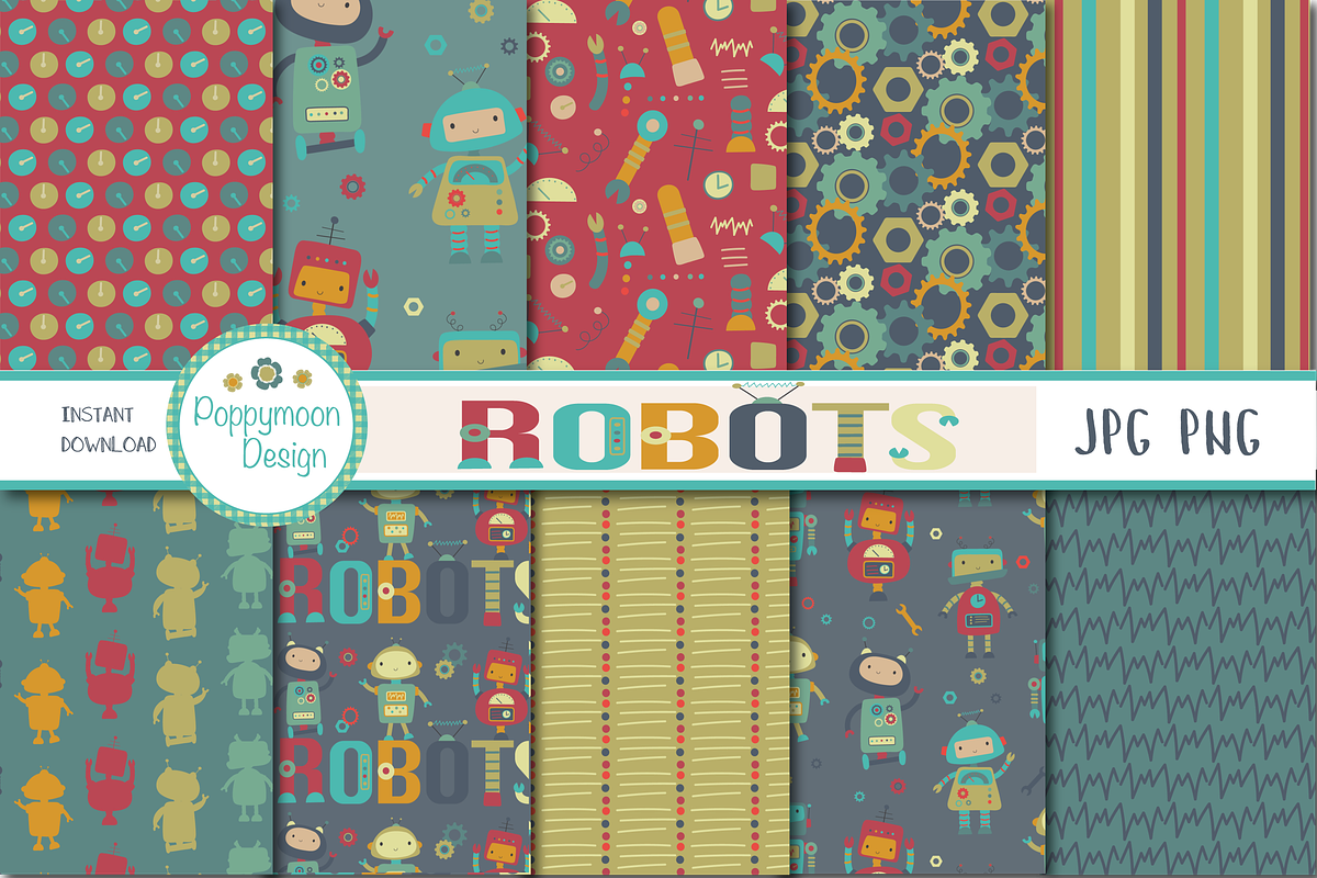 Robot paper in Patterns - product preview 8