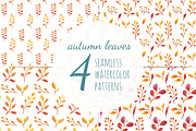 Autumn Leaves 4 Seamless Patterns