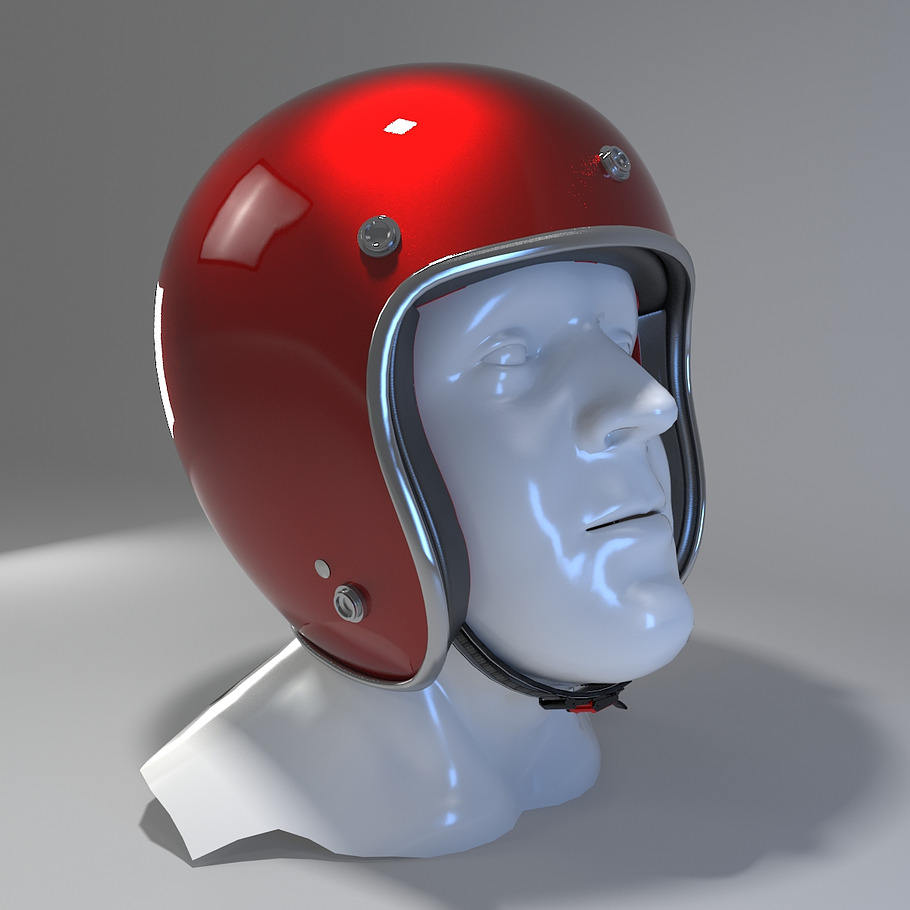 Retro Motorcycle Helmet in Appliances - product preview 5