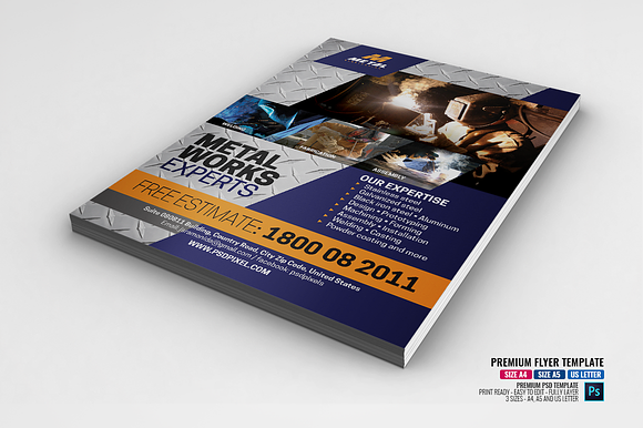 Steel Works and Fabrication Flyer in Flyer Templates - product preview 2