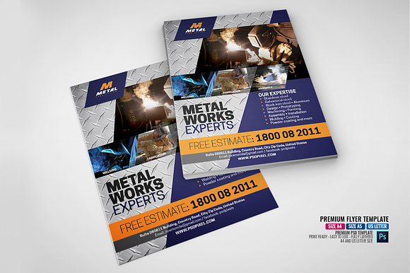 Steel Works and Fabrication Flyer in Flyer Templates - product preview 4