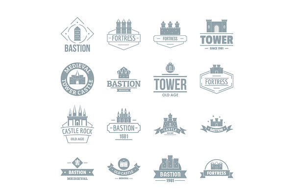 Towers castles logo icons set