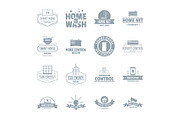 Smart home logo icons set