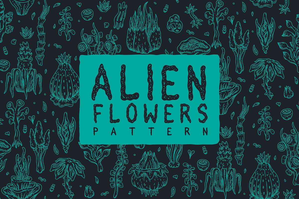 Alien Flowers Pattern in Patterns - product preview 8