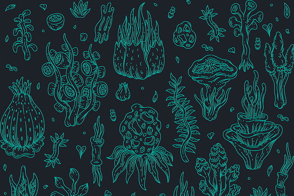 Alien Flowers Pattern in Patterns - product preview 1