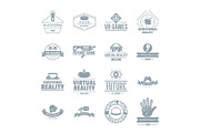 Virtual reality logo icons set