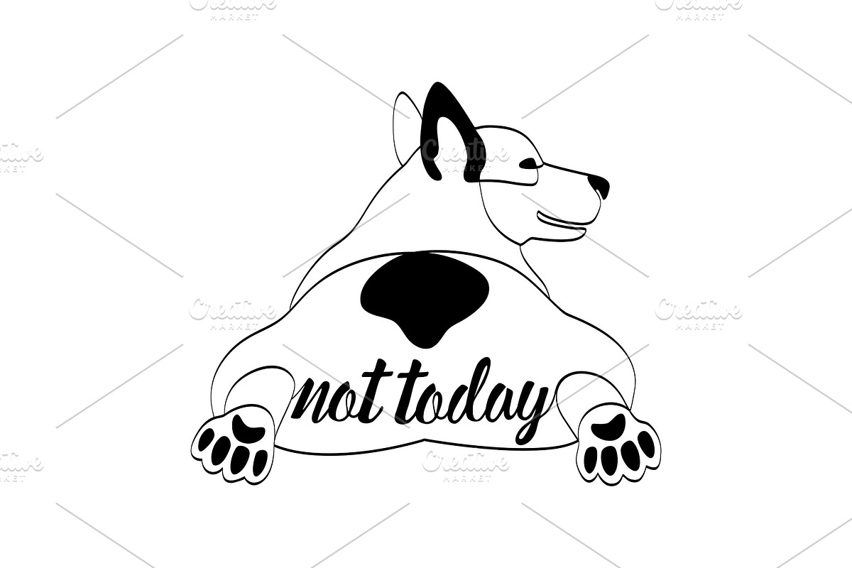 Not Today t-shirt print wiht lying in Illustrations - product preview 8