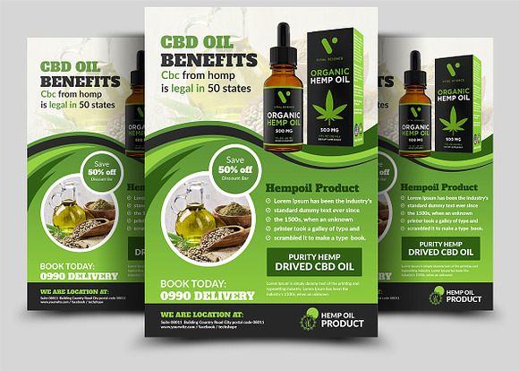 Hemp Product Flyer Templates in Flyer Templates - product preview 1