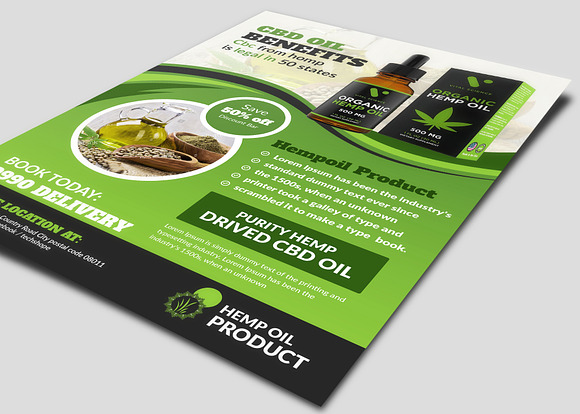 Hemp Product Flyer Templates in Flyer Templates - product preview 2