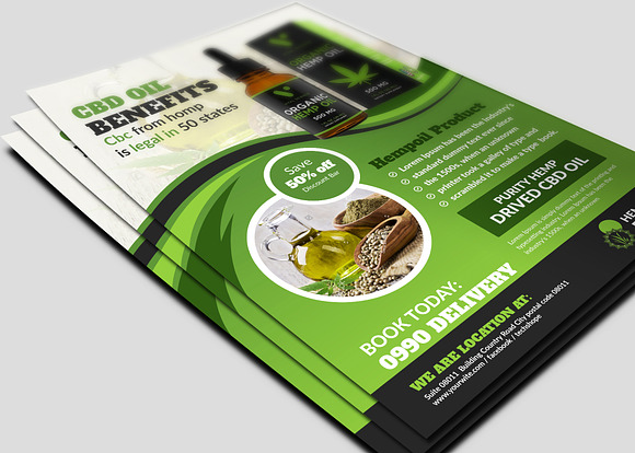 Hemp Product Flyer Templates in Flyer Templates - product preview 3
