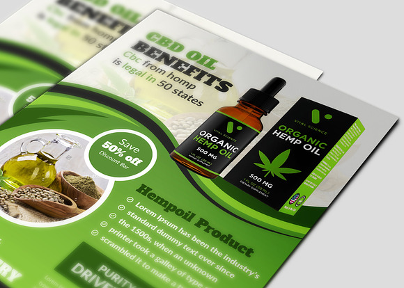 Hemp Product Flyer Templates in Flyer Templates - product preview 4