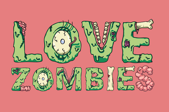 Scary zombie monster halloween font in Halloween Fonts - product preview 4
