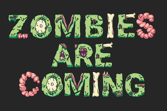 Scary zombie monster halloween font in Halloween Fonts - product preview 5