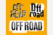 Off-road grunge lettering set