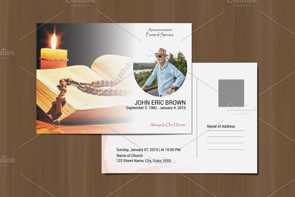 Funeral Announcement Card V02 in Card Templates - product preview 8