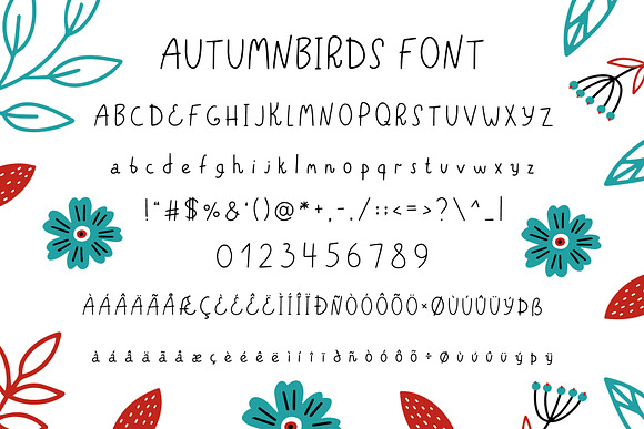 Autumnbirds  - font and folk element in Script Fonts - product preview 5