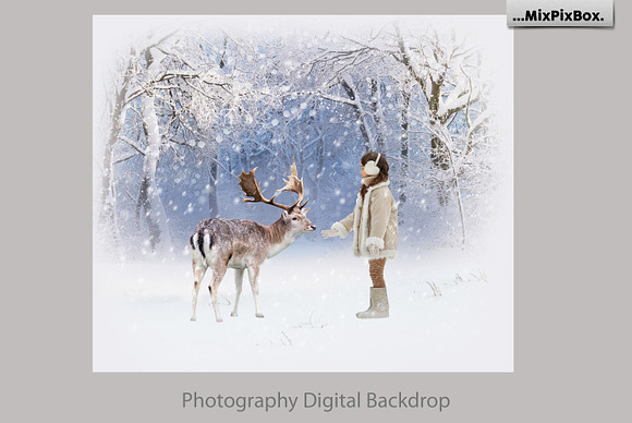 Winter Reindeer Backdrop in Add-Ons - product preview 2