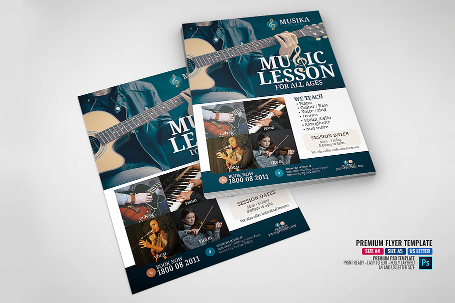 Music Tutorial Flyer in Flyer Templates - product preview 8