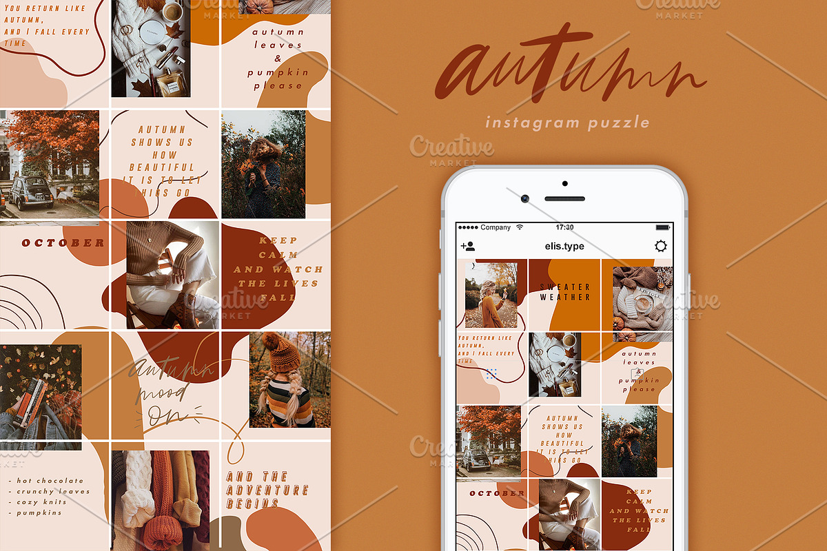 AUTUMN INSTAGRAM PUZZLE in Instagram Templates - product preview 8