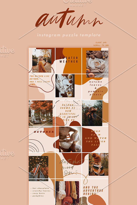 AUTUMN INSTAGRAM PUZZLE in Instagram Templates - product preview 1