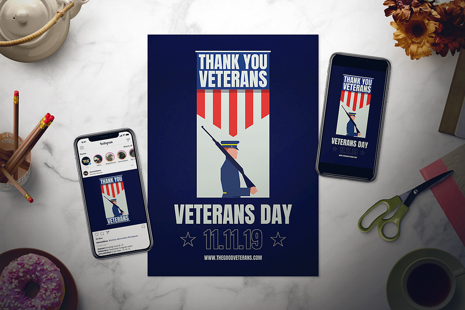 Veterans Day Flyer Set in Flyer Templates - product preview 8