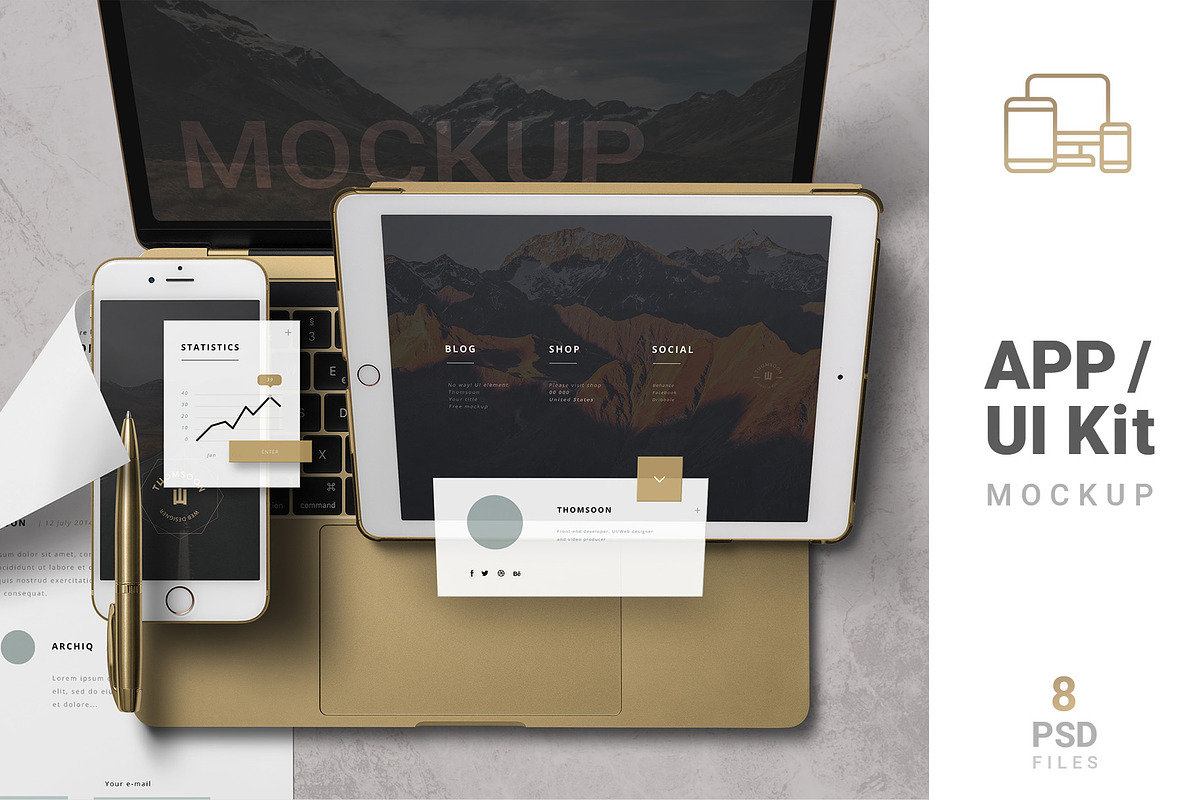 App / UI Kit Mockups in Mobile & Web Mockups - product preview 8