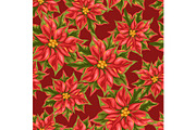 Seamless pattern with poinsettia