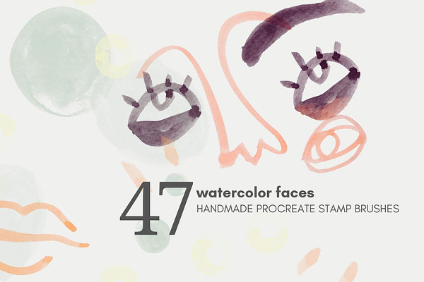 ProCreate watercolor face elements